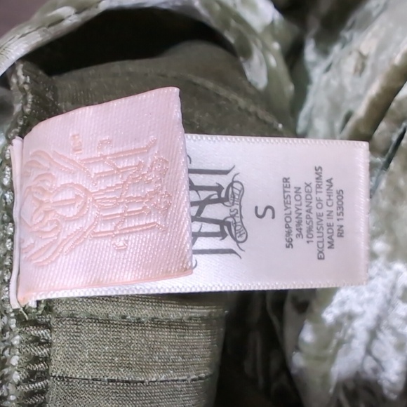 We Are Hah Velvet Olive Green Mini Dress...Size Small - Picture 11 of 11